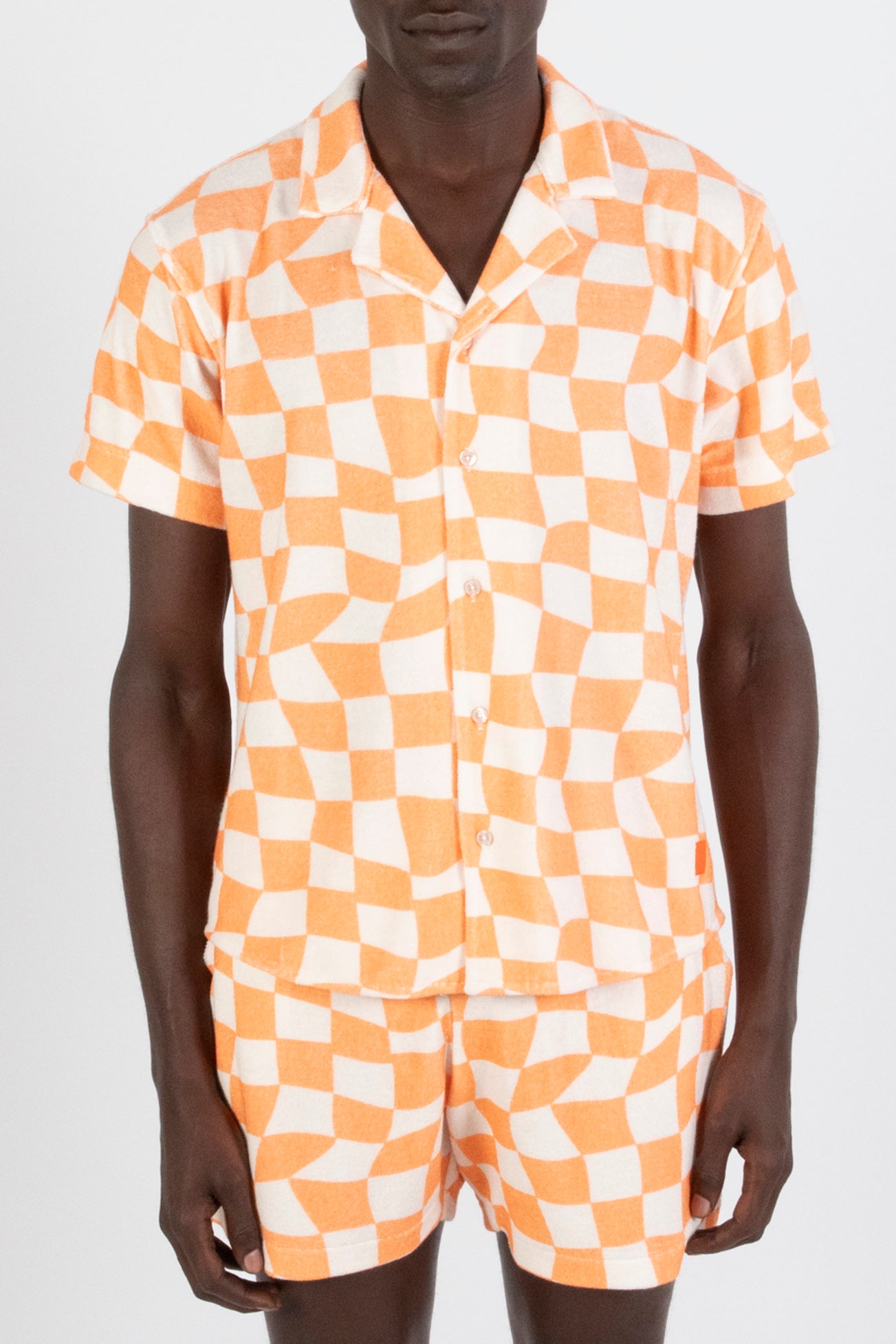 Checked Terry Polo Button Down