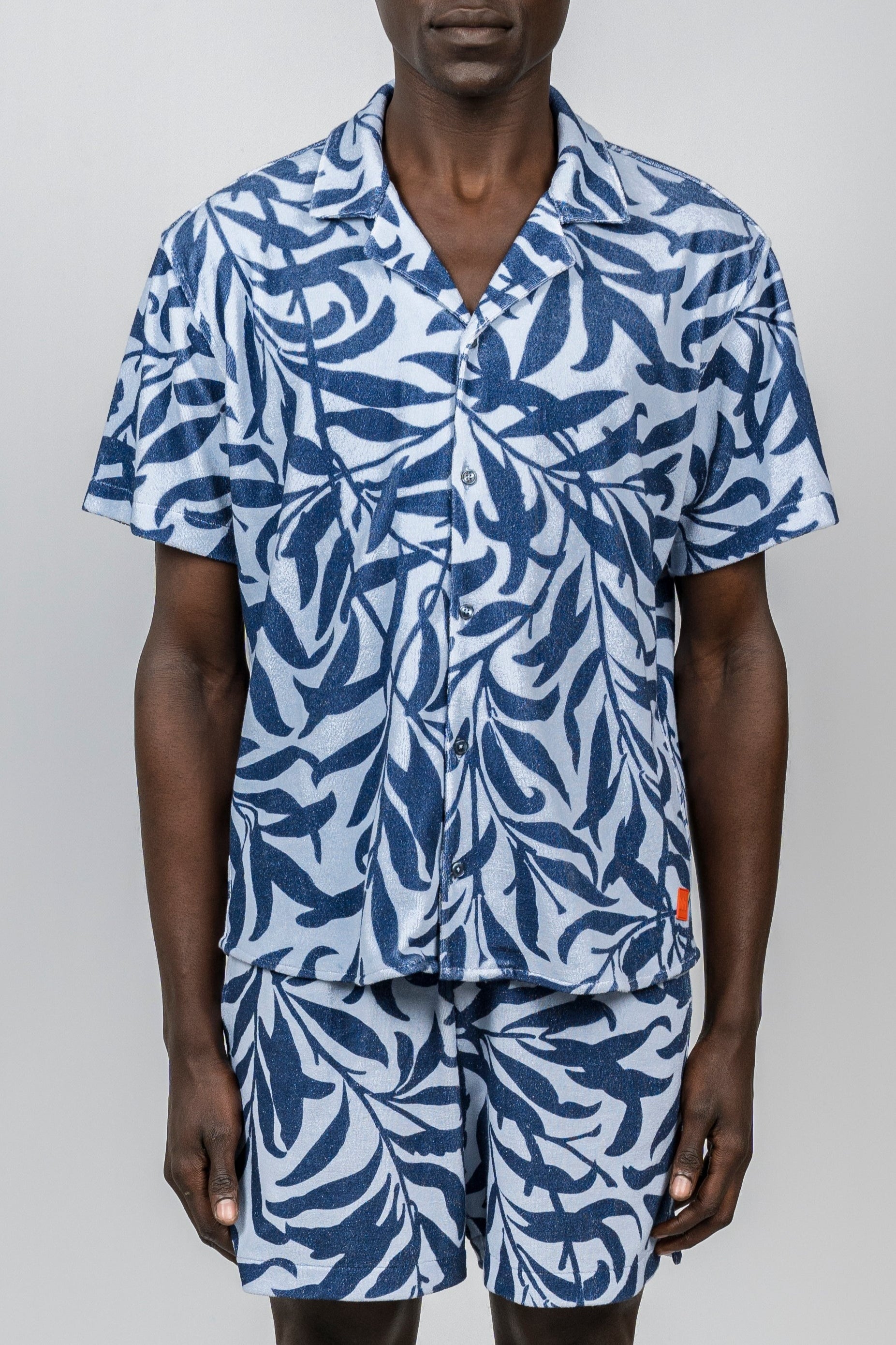 drt Sky Blue Palm Terry Shirt Front